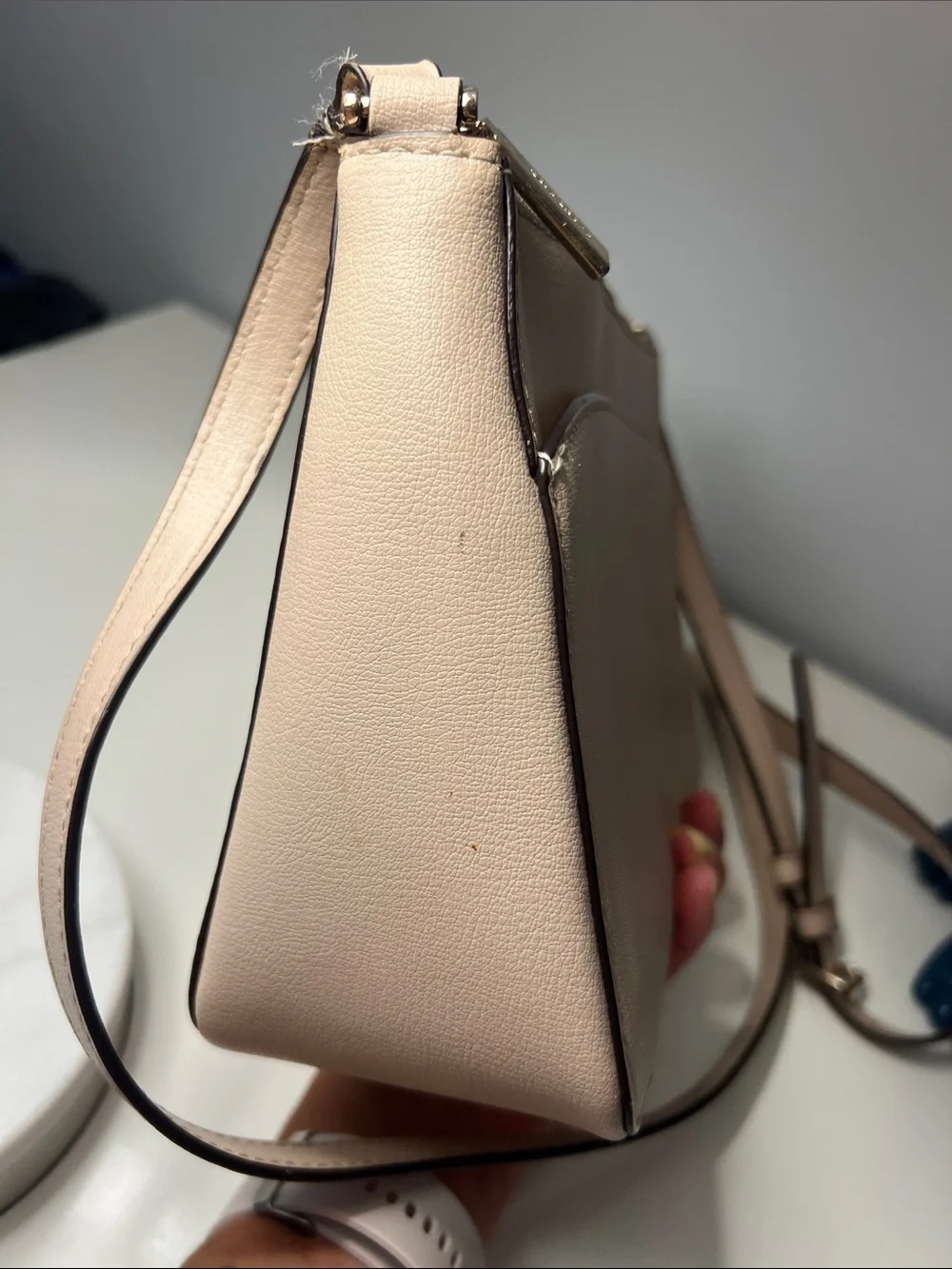 kate spade Pebbled Leather Crossbody in Light Blush